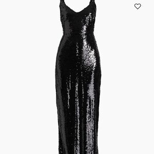L'AGENCE Black Karma Sequin Maxi Dress